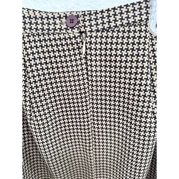 Blacker Brown Beige Houndstooth Tweed Pocket Jacket & Skirt Suit Set Sz 14W - Picture 8 of 12